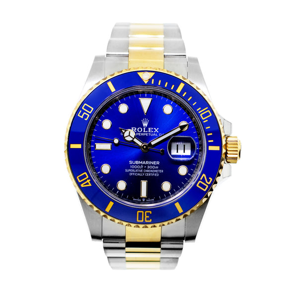 Rolex Submariner Date 41mm Yellow Gold Steel Blue Dial Blue