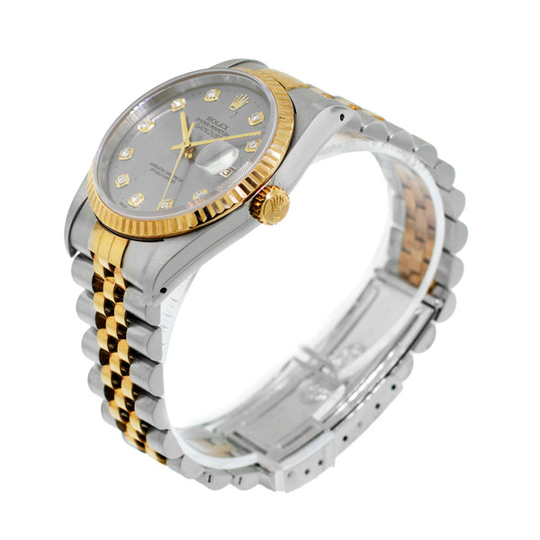 Rolex rhodium diamond dial on sale