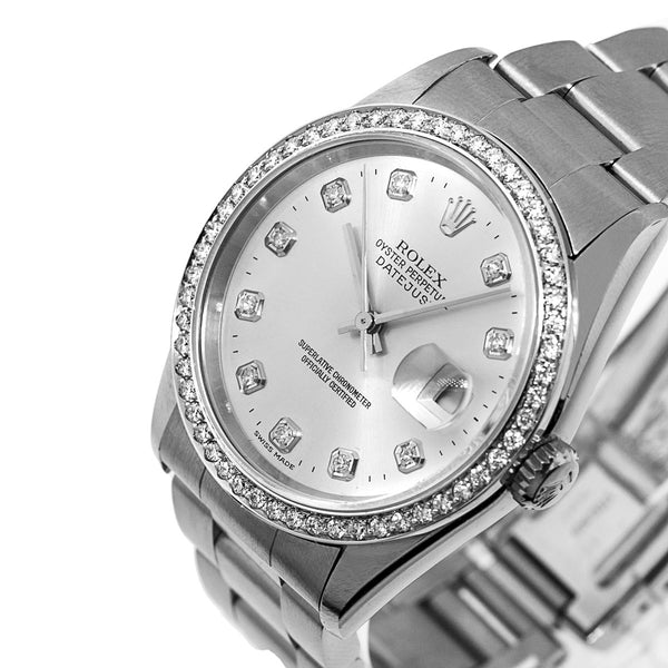 Rolex Datejust 36mm Stainless Steel Blue MOP Diamond Dial Bezel