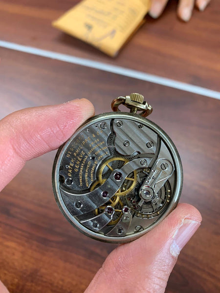 Patek Philippe 1950's Vintage Pocket Watch Yellow Gold White