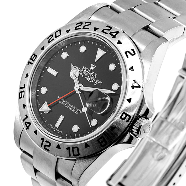 Rolex Explorer II Black Dial Steel Bezel 16570BK Da Vinci Fine Jewelry Inc