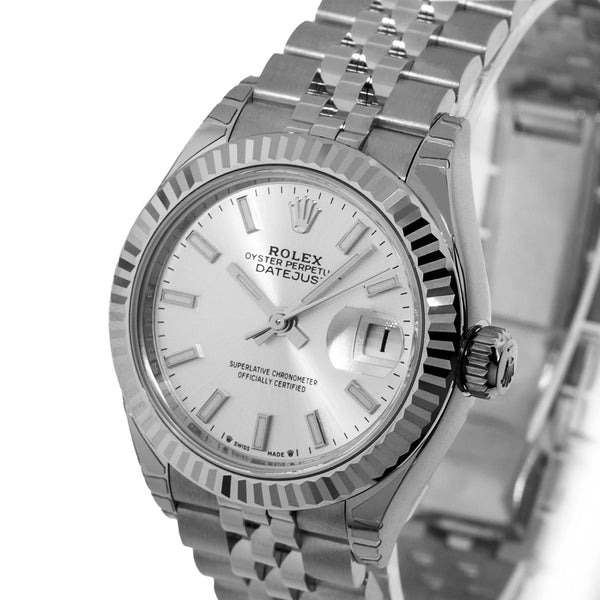 Rolex Datejust 28mm White Gold & Steel Silver Index Dial