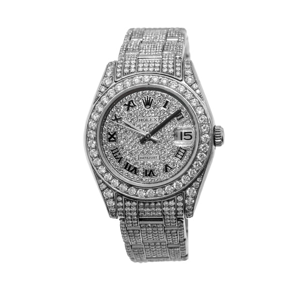 Rolex Masterpiece 34mm 18K White Gold Diamond Dial Diamond Bezel