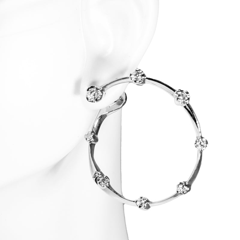 Diamonds hoops 0.60ct 18K White Gold-Da Vinci Fine Jewelry