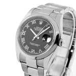 Rolex Datejust 36mm Stainless Steel Black Roman Dial & Domed Bezel 116200-Da Vinci Fine Jewelry