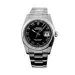 Rolex Datejust 36mm Stainless Steel Black Roman Dial & Domed Bezel 116200-Da Vinci Fine Jewelry