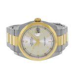 Rolex Datejust 36mm 18K Yellow Gold & Steel Silver Index Dial Smooth Bezel 116203-Da Vinci Fine Jewelry