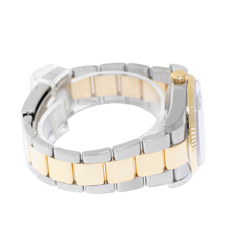 Rolex Datejust 36mm Yellow Gold & Steel Black Jubilee Roman Dial Fluted Bezel 116233-Da Vinci Fine Jewelry
