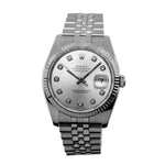 Rolex Datejust 36mm White Gold & Steel Silver Diamond Dial & Fluted Bezel 116234-Da Vinci Fine Jewelry