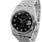 Rolex Datejust 36mm White Gold & Steel Black Jubilee Diamond Dial & Fluted Bezel 116234-Da Vinci Fine Jewelry