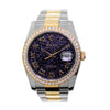 Rolex Datejust 36mm Yellow Gold & Steel Black Jubilee Diamond Dial Diamond Bezel 116243-Da Vinci Fine Jewelry