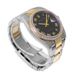 Rolex Datejust 36mm Yellow Gold & Steel Black Jubilee Diamond Dial Diamond Bezel 116243-Da Vinci Fine Jewelry