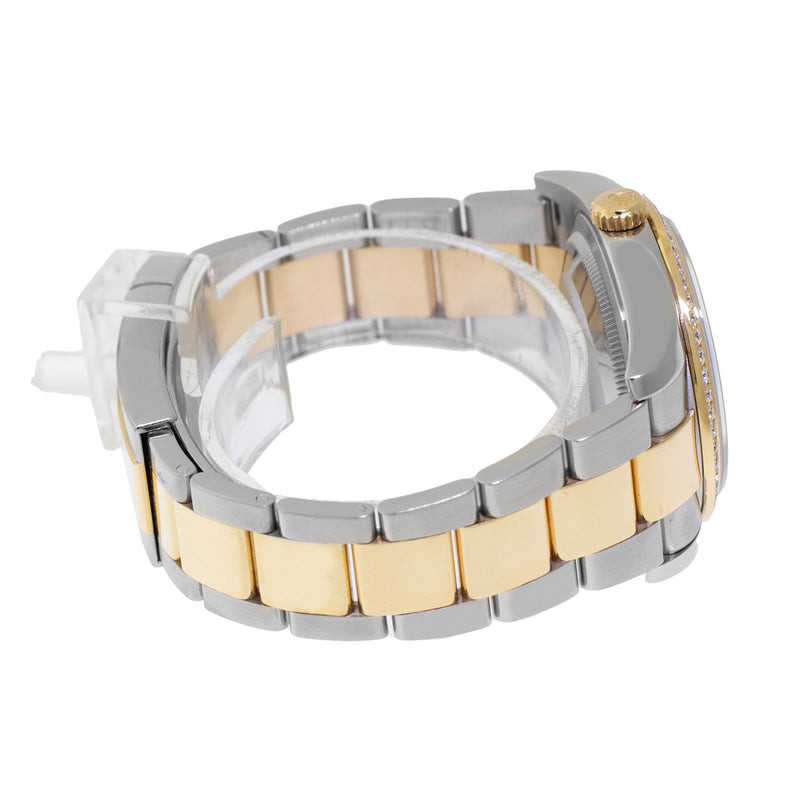 Rolex Datejust 36mm Yellow Gold & Steel Black Jubilee Diamond Dial Diamond Bezel 116243-Da Vinci Fine Jewelry