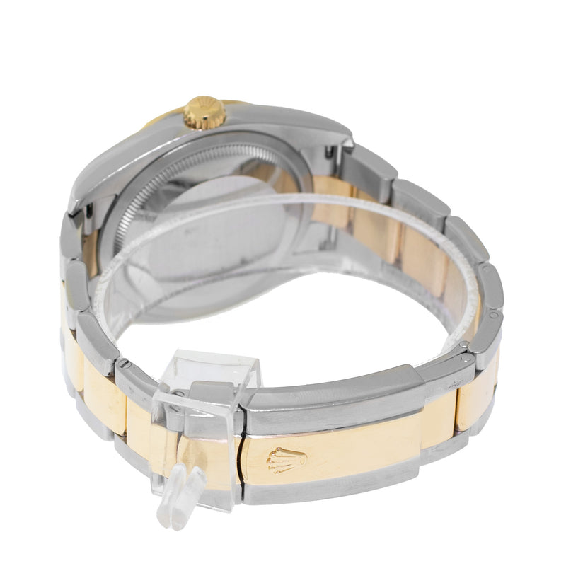 Rolex Datejust 36mm Yellow Gold & Steel Black Jubilee Diamond Dial Diamond Bezel 116243-Da Vinci Fine Jewelry