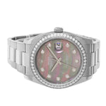 Rolex Datejust 36mm White Gold & Steel Tahitian MOP Diamond Dial & Diamond Bezel 116244-Da Vinci Fine Jewelry