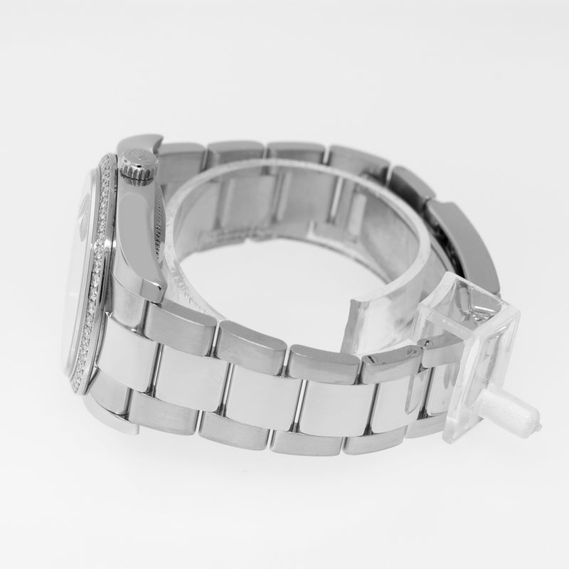 Rolex Datejust 36mm White Gold & Steel Tahitian MOP Diamond Dial & Diamond Bezel 116244-Da Vinci Fine Jewelry