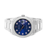 Rolex Datejust 36mm Stainless Steel Blue Jubilee Diamond Dial & Diamond Bezel 116244-Da Vinci Fine Jewelry