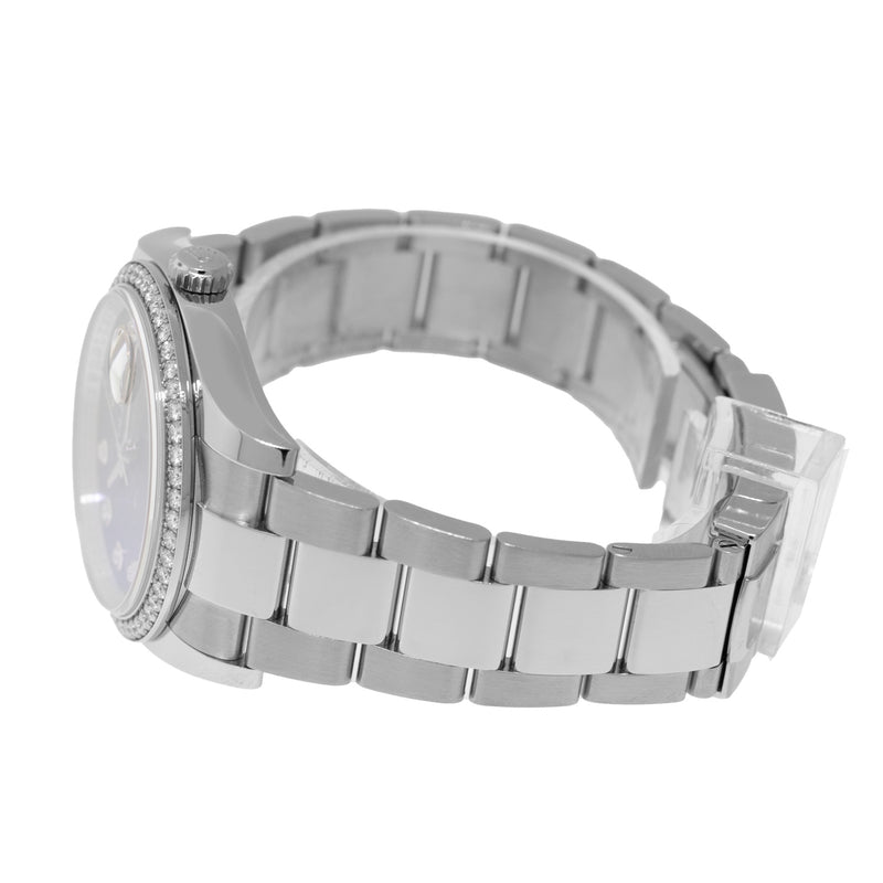 Rolex Datejust 36mm Stainless Steel Blue Jubilee Diamond Dial & Diamond Bezel 116244-Da Vinci Fine Jewelry