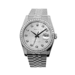 Rolex Datejust 36mm White Gold & Steel Silver Jubilee Diamond Dial & Diamond Bezel 116244-Da Vinci Fine Jewelry