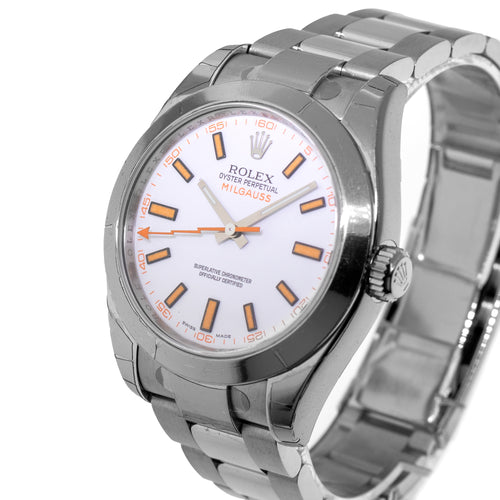 Rolex Milgauss 40mm New Old Stock Stainless Steel White Dial 116400-Da Vinci Fine Jewelry