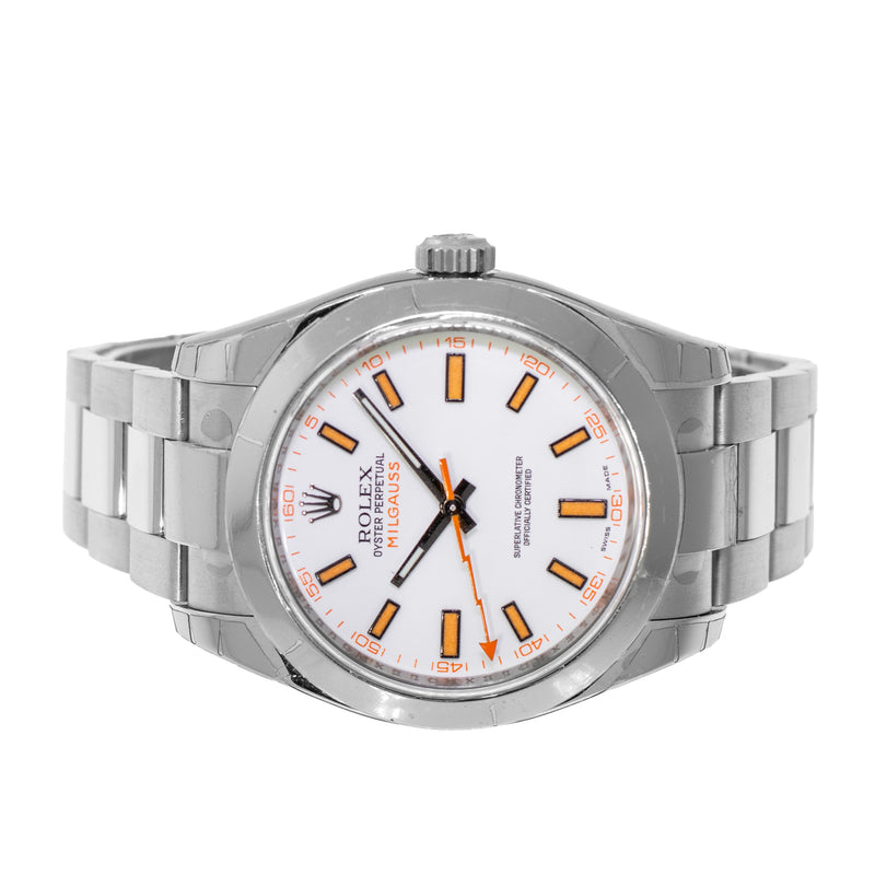 Rolex Milgauss 40mm New Old Stock Stainless Steel White Dial 116400-Da Vinci Fine Jewelry