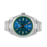 Rolex Milgauss 40mm Stainless Steel Green Crystal Blue Dial 116400-Da Vinci Fine Jewelry