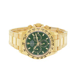 Rolex Daytona 40mm Yellow Gold "John Mayer" Green Index Dial & Gold Bezel 116508-Da Vinci Fine Jewelry