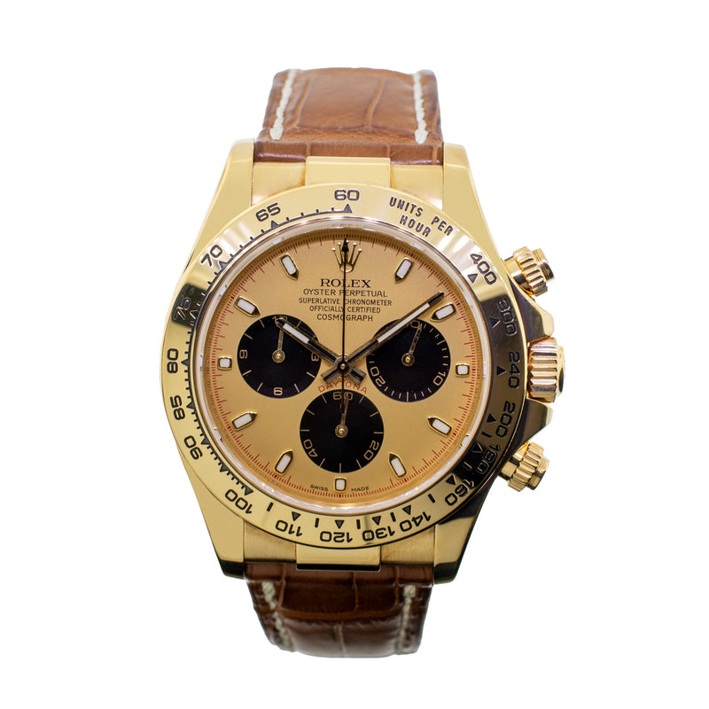 Rolex Daytona 40mm 18K Yellow Gold Champagne Dial & Yellow Gold Bezel 116518-Da Vinci Fine Jewelry