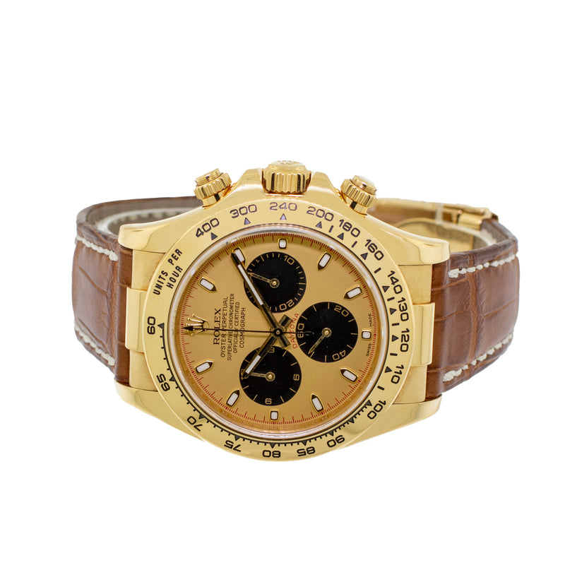 Rolex Daytona 40mm 18K Yellow Gold Champagne Dial & Yellow Gold Bezel 116518-Da Vinci Fine Jewelry