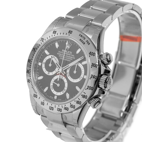 Rolex Daytona New Old Stock 40mm Stainless Steel Black Dial & Steel Bezel 116520-Da Vinci Fine Jewelry