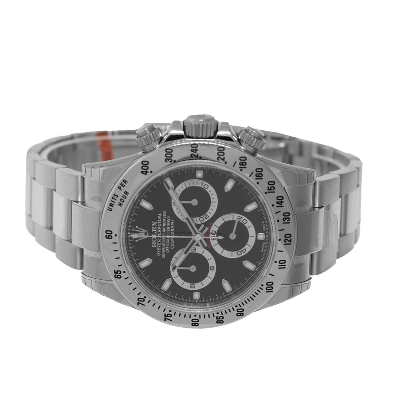 Rolex Daytona New Old Stock 40mm Stainless Steel Black Dial & Steel Bezel 116520-Da Vinci Fine Jewelry