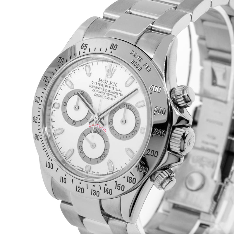 Rolex Daytona 40mm Stainless Steel White Dial & Steel Bezel 116520-Da Vinci Fine Jewelry