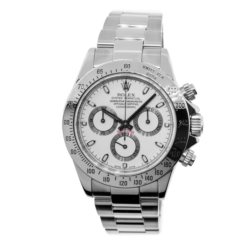 Rolex Daytona 40mm Stainless Steel White Dial & Steel Bezel 116520-Da Vinci Fine Jewelry