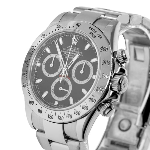 Rolex Daytona 40mm Stainless Steel Black Dial & Steel Bezel 116520-Da Vinci Fine Jewelry