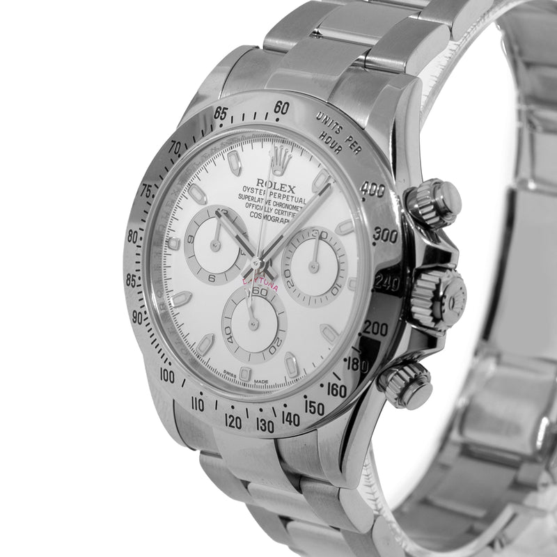 Rolex Daytona 40mm Stainless Steel White Dial & Steel Bezel 116520-Da Vinci Fine Jewelry