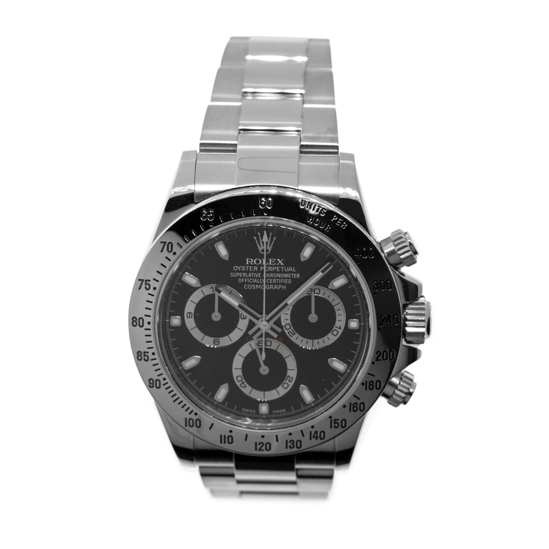 Rolex Daytona 40mm Stainless Steel Black Dial & Steel Bezel 116520-Da Vinci Fine Jewelry