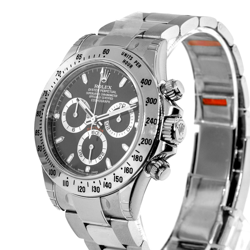 Rolex Daytona New Old Stock 40mm Stainless Steel Black Dial & Steel Bezel 116520-Da Vinci Fine Jewelry