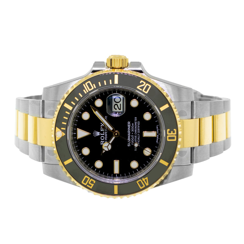 Rolex Submariner New Old Stock 40mm Yellow Gold & Steel Black Dial & Black Bezel 116613-Da Vinci Fine Jewelry