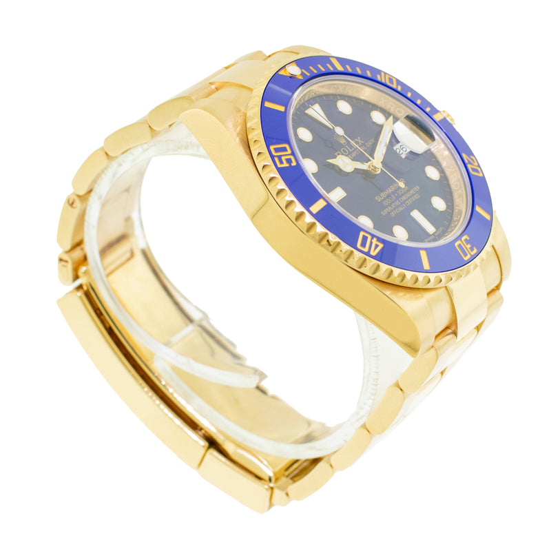 Rolex Submariner Date 40mm 18K Yellow Gold Blue Dial & Blue Bezel 116618LB-Da Vinci Fine Jewelry