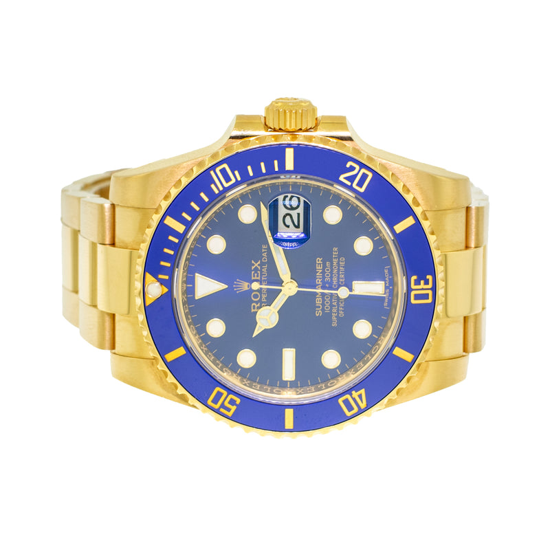 Rolex Submariner Date 40mm 18K Yellow Gold Blue Dial & Blue Bezel 116618LB-Da Vinci Fine Jewelry