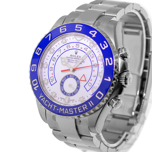 Rolex Yacht-Master II New Old Stock 44mm Stainless Steel Matte White Dial & Blue Bezel 116680-Da Vinci Fine Jewelry
