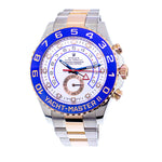 Rolex Yacht-Master II 44mm EveRose Gold & Steel White Dial & Blue Bezel 116681-Da Vinci Fine Jewelry