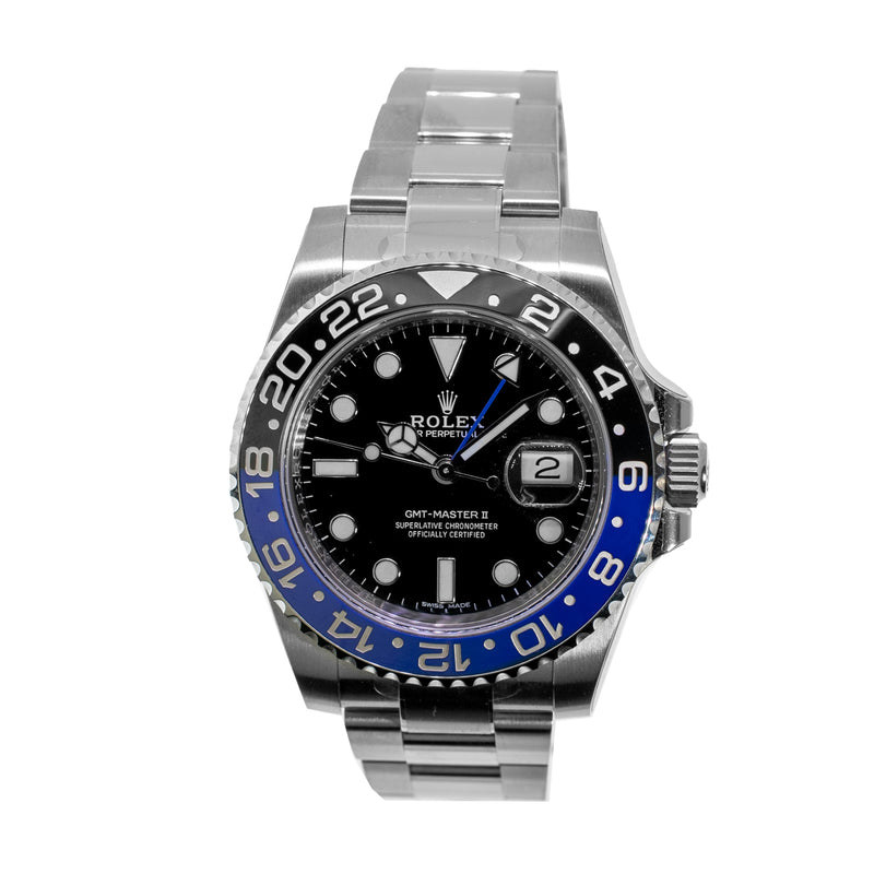 Rolex GMT-Master II "Batman" New Old Stock 40mm Stainless Steel Black & Blue Bezel 116710-Da Vinci Fine Jewelry