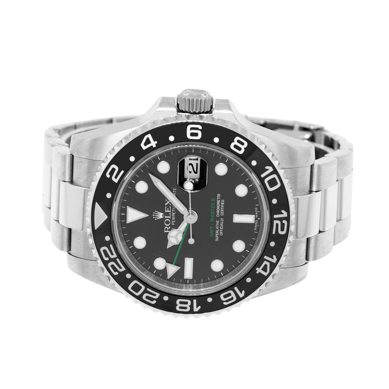 Rolex GMT-Master II 40mm Stainless Steel Black Dial & Black Ceramic Bezel 116710LN Papers-Da Vinci Fine Jewelry