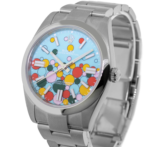 Rolex Oyster Perpetual 41mm Stainless Steel Celebration Index Dial & Smooth Bezel 124300-Da Vinci Fine Jewelry