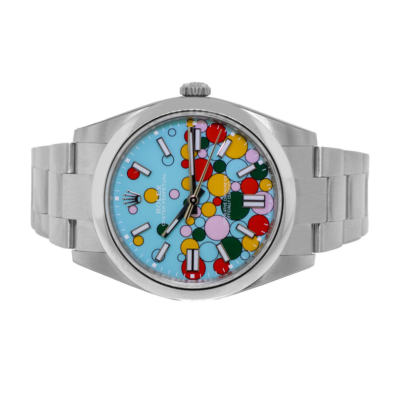 Rolex Oyster Perpetual 41mm Stainless Steel Celebration Index Dial & Smooth Bezel 124300-Da Vinci Fine Jewelry