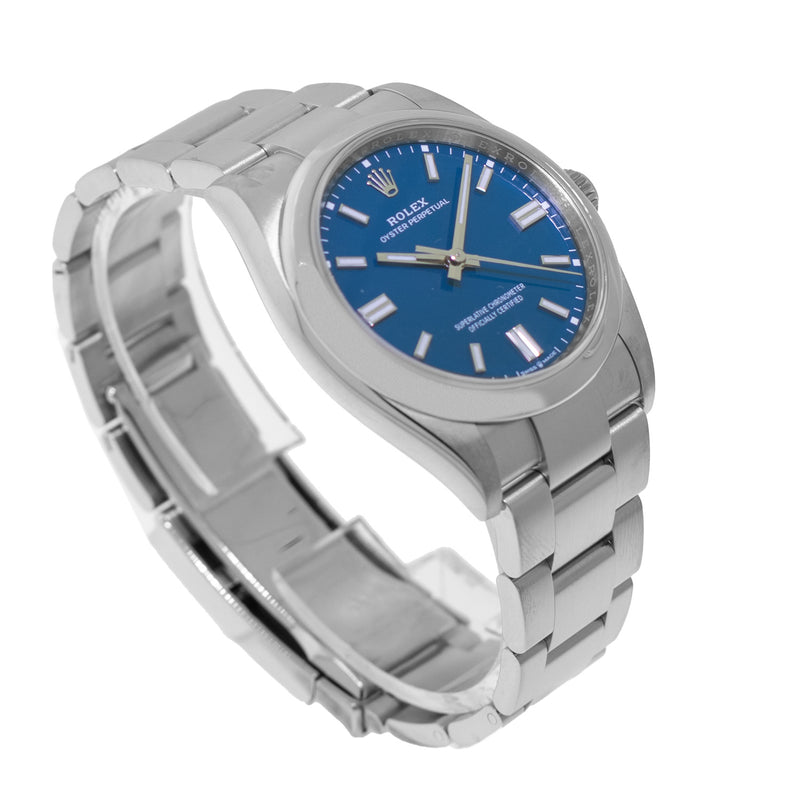 Rolex Oyster Perpetual 36mm NEW RELEASE Steel Blue Index Dial & Smooth Bezel 126000-Da Vinci Fine Jewelry