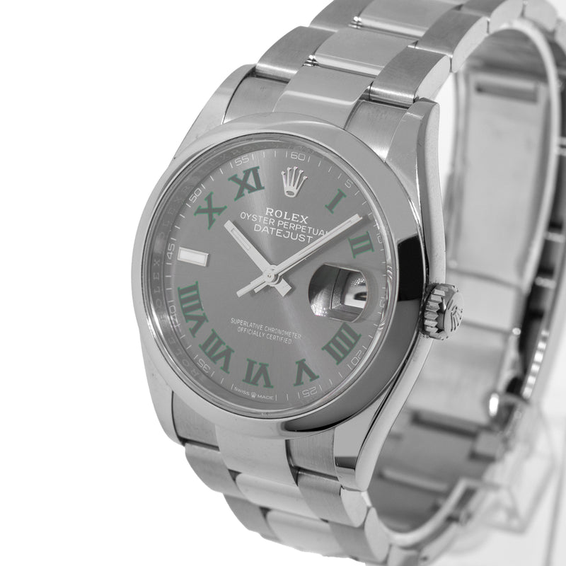 Rolex Datejust 36mm Stainless Steel Wimbledon Dial & Smooth Bezel 126200-Da Vinci Fine Jewelry