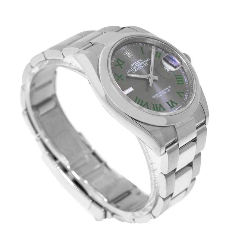 Rolex Datejust 36mm Stainless Steel Wimbledon Dial & Smooth Bezel 126200-Da Vinci Fine Jewelry