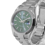 Rolex Datejust 36mm Stainless Steel Green Dial & Smooth Bezel 126200-Da Vinci Fine Jewelry